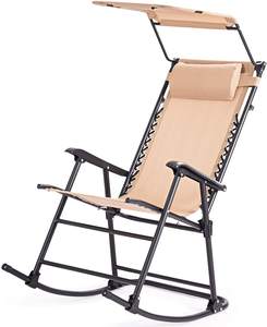 Mecedora plegable para exteriores, tumbona reclinable con dosel y almohada para la cabeza, <span class=keywords><strong>sillón</strong></span> basculante de ocio para <span class=keywords><strong>jardín</strong></span>, Patio y playa - Product Image 6