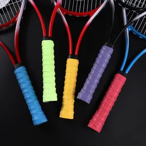 Toptan çok renkler süper yapışkan kaymaz ter emici Badminton tenis raketleri Ridged PU Overgrips kolu şal