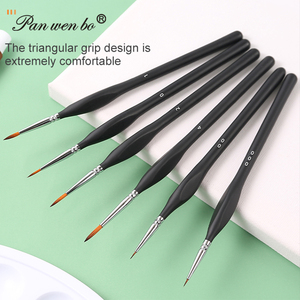 Panwenbo Ensemble de pinceaux de <span class=keywords><strong>peinture</strong></span> miniatures 6pcs pinceaux de détails fins avec poils en nylon Ensemble de pinceaux de <span class=keywords><strong>peinture</strong></span> de qualité supérieure - Product Image 4