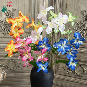 Flores de orquídea de seda, arreglo floral artificial para decoración de bodas y hogar - Product Image 1