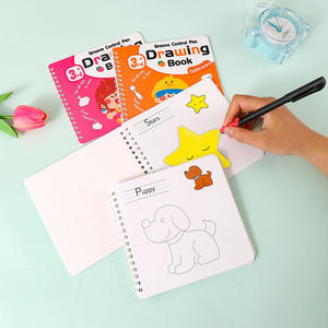 Yeni varış kullanımlık kalem kontrol eğitim kitap çocuklar için 4 paket Groovd çizim kitapları sihirli Copybook yaş 3-8 kalem yedekler ile - Product Image 4
