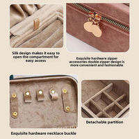 Emballage de boîte à bijoux de voyage en velours avec bague collier personnalisée de luxe