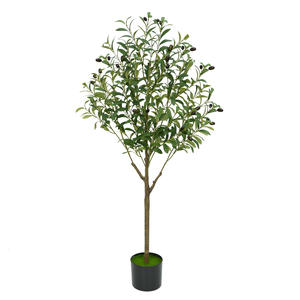Arbre d'olivier artificiel en tissu, écologique, décoration intérieure, lot multi-pièces avec feuilles à haute simulation pour la décoration intérieure - Product Image 3