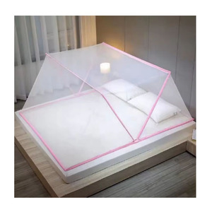 Strong Anti Plastic Mosquito Net Canopy for <b>Double</b> <b>Bed</b> Crib and Guest Room Soft Breathable Fabric Easy <b>Fold</b> Pouch Wholesale - Product Image 1