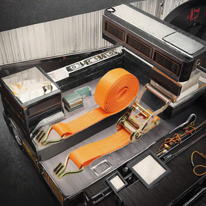 Sangle d'arrimage à <span class=keywords><strong>cliquet</strong></span> E-track 12 pieds jaune 50 mm/2 pouces 2500 livres Sangle de tension de chargement en polyester certifiée CE JIAWEI JW-A025 - Product Image 3