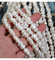 Perles de culture d'eau douce naturelles blanches de qualité AA en forme de calebasse baroque pour la fabrication de bijoux faits main