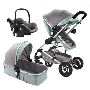 <span class=keywords><strong>Poussette</strong></span> de luxe 3 en 1 avec chariot et siège auto, 4 roues en caoutchouc, livraison gratuite - Product Image 3