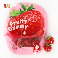 Fruitgummi snoepjes, individueel verpakt, zacht, sappig snoep met vloeibare fruitvulling