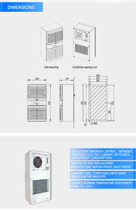Climatisation industrielle pour armoire, intérieur/extérieur, 220V, 2500W, 1500W, 1000W, pour télécommunications, montage sur <span class=keywords><strong>porte</strong></span> - Product Image 6