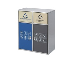 Poubelle de tri des déchets en métal à 4 compartiments, idéale pour les parcs, les écoles et les aires de jeux publiques, durable, résistante à la rouille, pour l'extérieur