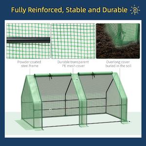 دفيئة صغيرة مع أبواب بسحاب ونوافذ ملفوفة ، دفيئة نباتية محمولة مع غطاء PE متين مقاوم للماء ومقاوم للأشعة فوق البنفسجية - Product Image 2