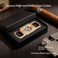Coffret Cadeau Meiqie : Coupe-Cigares Portable de Luxe Léger en Acier Inoxydable à Double Lame avec Accessoires de Découpe