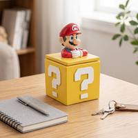 Boîte de rangement Kaiya Cartoon Square en résine durable de style Japandi avec couvercle - Contenant alimentaire décoratif pour bureau