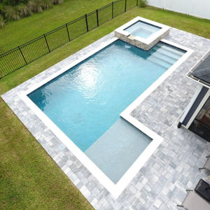 Piscina grande de fibra de vidrio de una pieza, piscina exterior de gran tamaño para residencias, piscina de natación y spa al aire libre. - Product Image 6