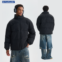 Blouson d'hiver décontracté pour homme - Col montant, fermeture éclair, coupe-vent et imperméable, rembourré de duvet de canard blanc à 90%