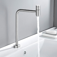 Usine en gros en acier inoxydable simple robinet de bassin d'eau froide mitigeur pont/robinet de salle de bain mural pour une utilisation dans la salle de bain