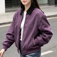 Blouson bomber en coton kaki à col rabattu pour homme, veste de travail
