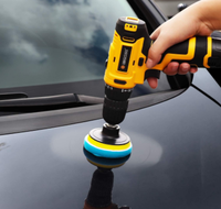 Lot de 12 éponges de polissage en mousse Lijian pour voiture, plusieurs tailles (3/4/5/6/7 pouces), kit de polissage à boucles auto-agrippantes, logo OEM personnalisé, polisseuse rotative DA