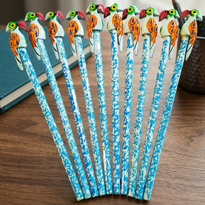 Crayon en bois bleu portable avec impression numérique pour cadeaux de bienvenue - Product Image 3