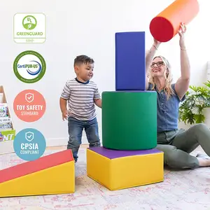 Set Of 5 Soft Play Climbing Blocks Educational Step And Slide Indoor Foam Build For Kids Nurse Play Set