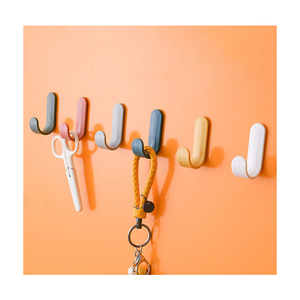 Cintres muraux de porte auto-adhésifs en forme de <span class=keywords><strong>J</strong></span>, 10 pièces, prix d'usine, crochet en plastique sans Trace, livraison rapide, crochet de poinçonnage gratuit - Product Image 1