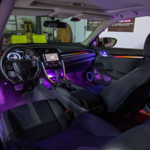 Éclairage intérieur automatique SJC pour <span class=keywords><strong>Honda</strong></span> LHD/RHD <span class=keywords><strong>Civic</strong></span> 10e génération 2016-2021 modèles Kit d'éclairage d'ambiance Symphony dynamique 64 couleurs - Product Image 2