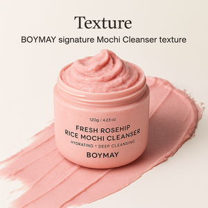 Etiqueta privada Hidratante <span class=keywords><strong>Exfoliante</strong></span> Limpieza profunda Rosa mosqueta Brillo Arroz Mochi Limpiador facial y <span class=keywords><strong>exfoliante</strong></span> diario con <span class=keywords><strong>agua</strong></span> <span class=keywords><strong>de</strong></span> arroz - Product Image 4