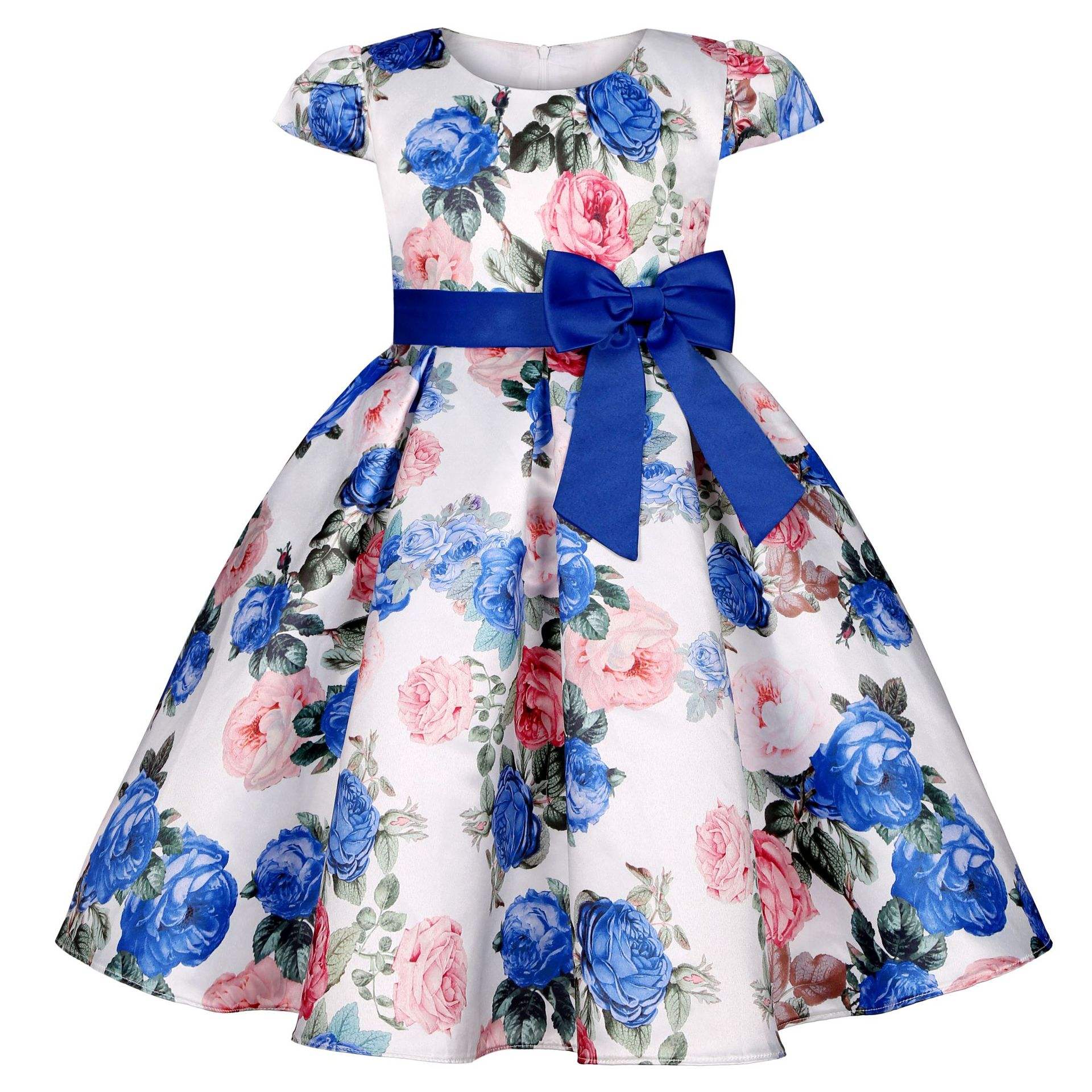 3-10T Flower Girls Wedding Pageant Gown Dress Toddler Floral Print