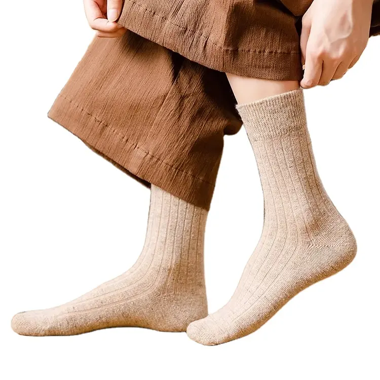 Calzini all'ingrosso in maglia di cashmere caldi calzini a costine in cashmere traspiranti