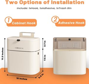 Wall Mounted Square Kitchen Garbage Can Lid <b>Sink</b> Cabinet Door Hanging Trash Bin Space Saving Eco-Friendly Plastic Waste <b>Basket</b> - Product Image 5