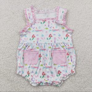 Robe sans manches pour bébés filles, style sirène, longueur genou, combinaison, ensembles d'été pour sœurs, plage - Product Image 2