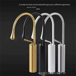 All Copper Gold Basin Water Drop Cold And Hot Water Faucet Table Basin Wash Basin Bathroom Toilet Black Rotating Faucet