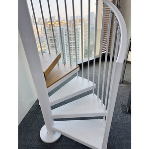 <span class=keywords><strong>Escalier</strong></span> en colimaçon extérieur moderne avec design en fer forgé noir et balustrade en verre Vila – Prix compétitifs pour escaliers intérieurs - Product Image 3
