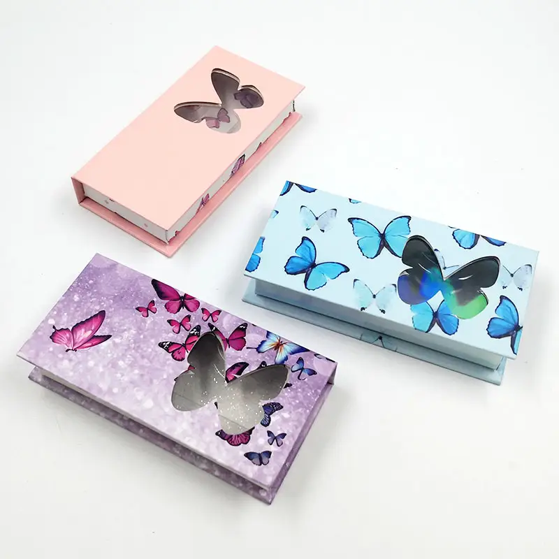 Crea tu propia marca 3D Mink 25mm Fluffy Eyelash Box Embalaje vacío personalizado para pestañas de etiqueta privada hechas de papel y piel