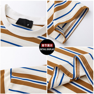 T-shirt a maniche corte tinta unita stile giapponese da uomo, nuovo stile estivo, di tendenza, vestibilità ampia, in cotone, all'ingrosso - Product Image 2