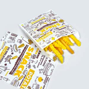 Sacs en papier d'emballage pour hamburgers et frites, de qualité supérieure, recyclables, jetables, résistants à la graisse, de qualité alimentaire - Product Image 5
