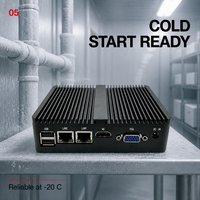 Computadora Industrial Integrada Sin Ventilador YCT, Doble LAN Gigabit para VGA, 2 COM, RS232, RS485, 9-36V DC, Automatización Industrial J4125