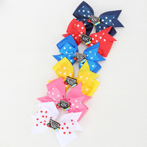 CN pita pensil 4.5 inci 2 buah, dengan pita rambut titik putih, klip busur rambut anak kembali ke sekolah untuk anak perempuan - Product Image 1