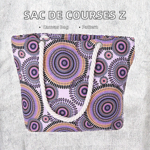 ขายตรงจากโรงงาน กระเป๋าผ้าแคนวาสสะพายไหล่สำหรับผู้หญิง ลายเรขาคณิต 'Z' สินค้าใหม่มาแรง รับทำโลโก้ตามสั่ง เหมาะสำหรับเดินทางและไปเที่ยวชายหาด - Product Image 2