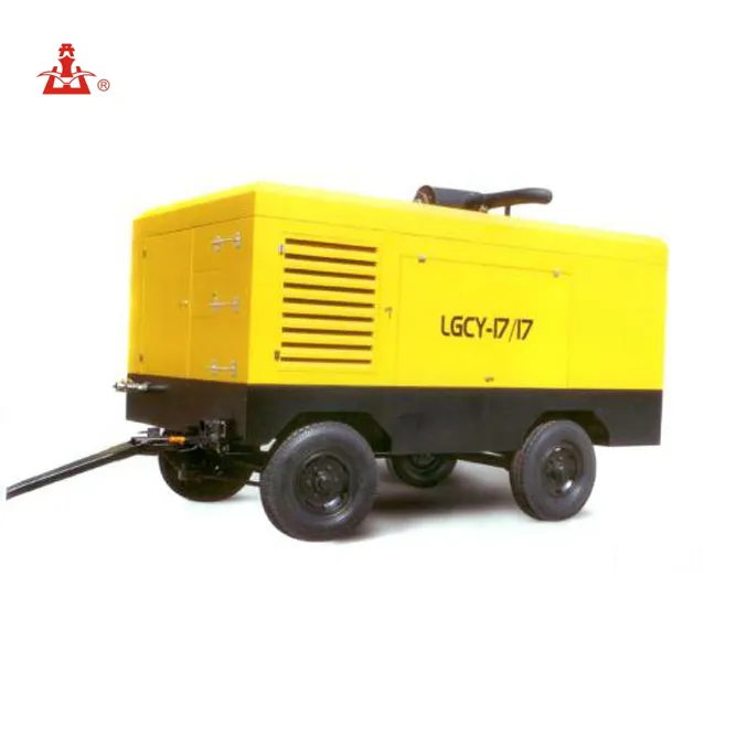 China Four Wheels 19 Bar lgcy 17-17 Diesel Portable Mobile Air Compressor For Sand blast