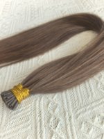 Extensions de cheveux 100% Remy naturels, pointe en I, vierges brésiliennes, double trame, emballage personnalisable, couleur claire, vente en gros