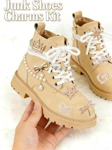 RQAYE Pcs Junk Socks Charms Kit Gold Brooches And Pins For Women Pearl And Rhinestone Shoe Charms With Safety Pins For <b>Hat</b> Cloth - Product Image 3