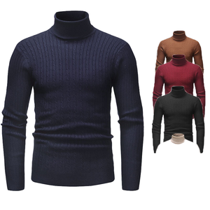 Suéter de Cuello Alto Personalizado con Logotipo para Hombre, Manga Larga, Informal, de Punto, Transpirable, Cómodo, de Forro Polar para Otoño e Invierno - Product Image 2
