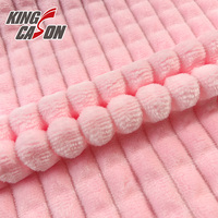 Kingcason – Tissu en flanelle doux et épais, personnalisable, à rayures sur les deux côtés, pour couvertures, vêtements et textiles de maison