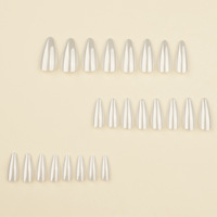 Nouvelles Faux Ongles de Luxe à Presser, Dorés Effet Pailleté 3D, Ovale Allongé, Réutilisables, en ABS, Couverture Complète, Motif Étoile, Longueur Moyenne, 24 Pièces
