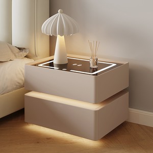 Cao cấp sang trọng thông minh đồ nội thất rắn gỗ thân thiện với môi trường được trang bị đầy đủ bàn cạnh giường ngủ không dây Flameless Led nến - Product Image 4