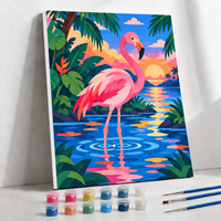 Kit de peinture par numéros sur toile avec motifs animaliers modernes, ensemble cadeau