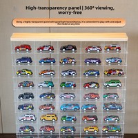 Boîte de rangement en acrylique 1:64 pour modèle de voiture Tomica, présentoir multi-compartiments en bois massif pour voiture de sport