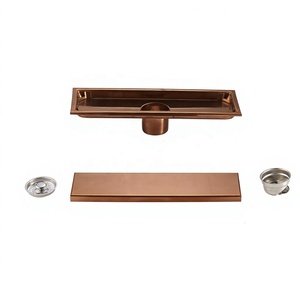 Rejilla de drenaje lineal moderna para ducha con inserto de azulejo, cubierta oculta desmontable, de acero inoxidable, para baño - Product Image 4