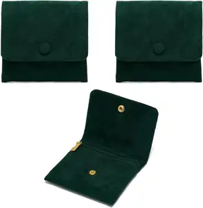 Customized Small Zipper Velvet Jewelry Pouches Small Bags For Jewelry Gift Bags Travel Pouch